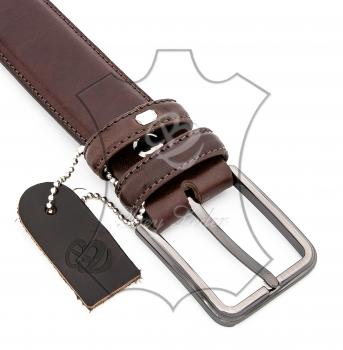 Gürtel mit Schnalle glatt- dunkelbraun