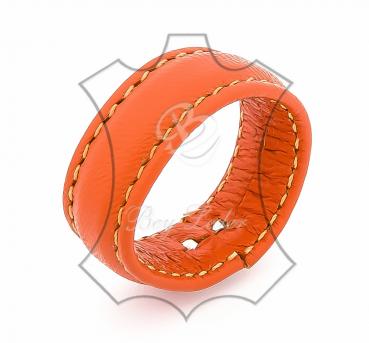 Gürtelschlaufe-orange mit weißer Naht