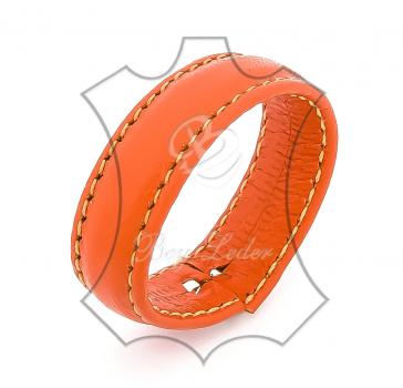 Gürtelschlaufe-orange mit weißer Naht