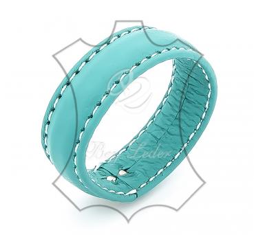Gürtelschlaufe-türkis mit weißer Naht