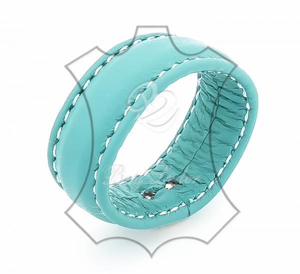 Gürtelschlaufe-türkis mit weißer Naht